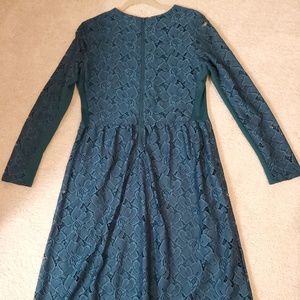 Green laced dress, great for the holidays